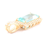 1.06 Ct Rectangle Step Cut Natural Emerald 14K Gold Pendant