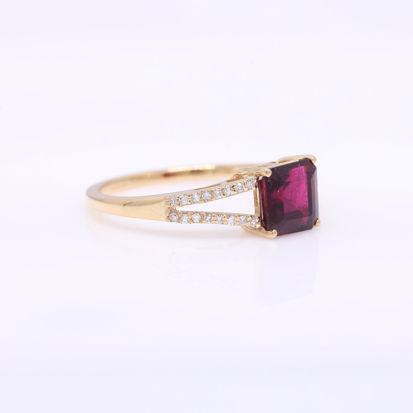 1.43 Ct Octagon Step Cut Natural Tourmaline 14K Gold Ring