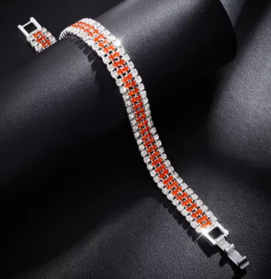 Cubic Zirconia Gold Plated Brass Bracelet