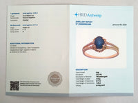 1.65 Ct Oval Mixed Cut Natural Sapphire 14K Gold Ring