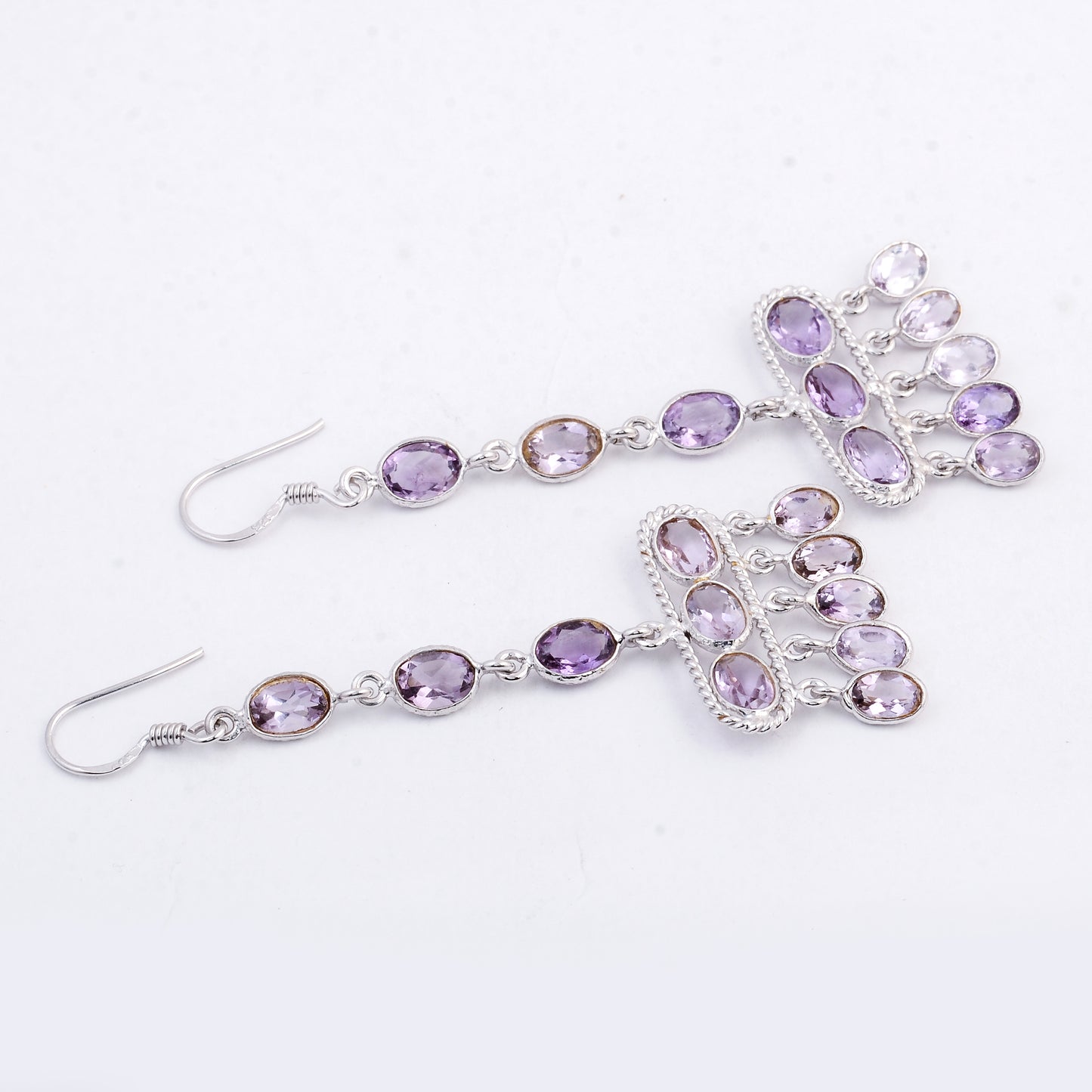 18.58 Ct Amethyst 925 Sterling Silver Earrings