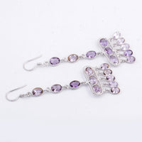 18.58 Ct Amethyst 925 Sterling Silver Earrings