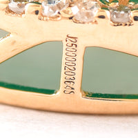 5.64 Ct Oval Mixed Cut Natural Emerald 14K Gold Pendant