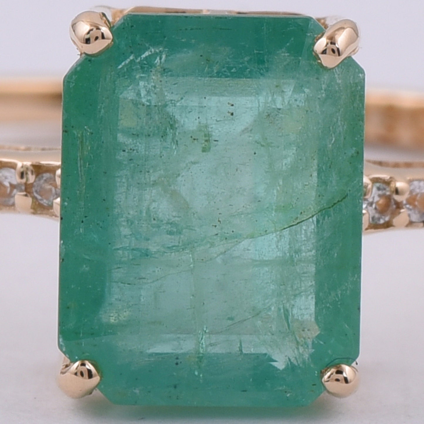 1.82 Ct Octagon Step Cut Natural Emerald 14K Gold Ring