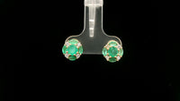 1.57 Ct Round Emerald 14K Gold Earrings