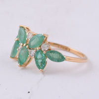 1.78 Ct Marquise Natural Emerald 14K Gold Ring