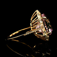 11.28 Ct Oval Kunzite 14K Gold Ring