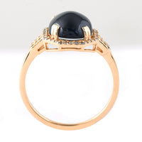 4.75 Ct Oval Cabochon Cut Natural Sapphire 14K Gold Ring