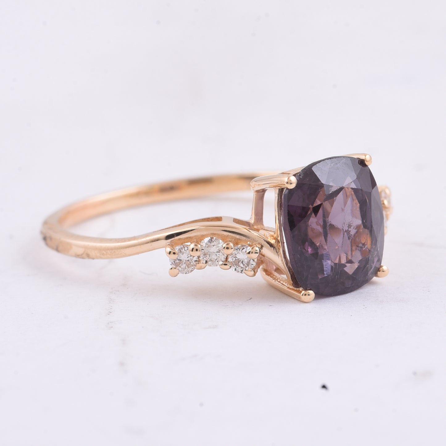 2.58 Ct Cushion Natural Spinel 14K Gold Ring