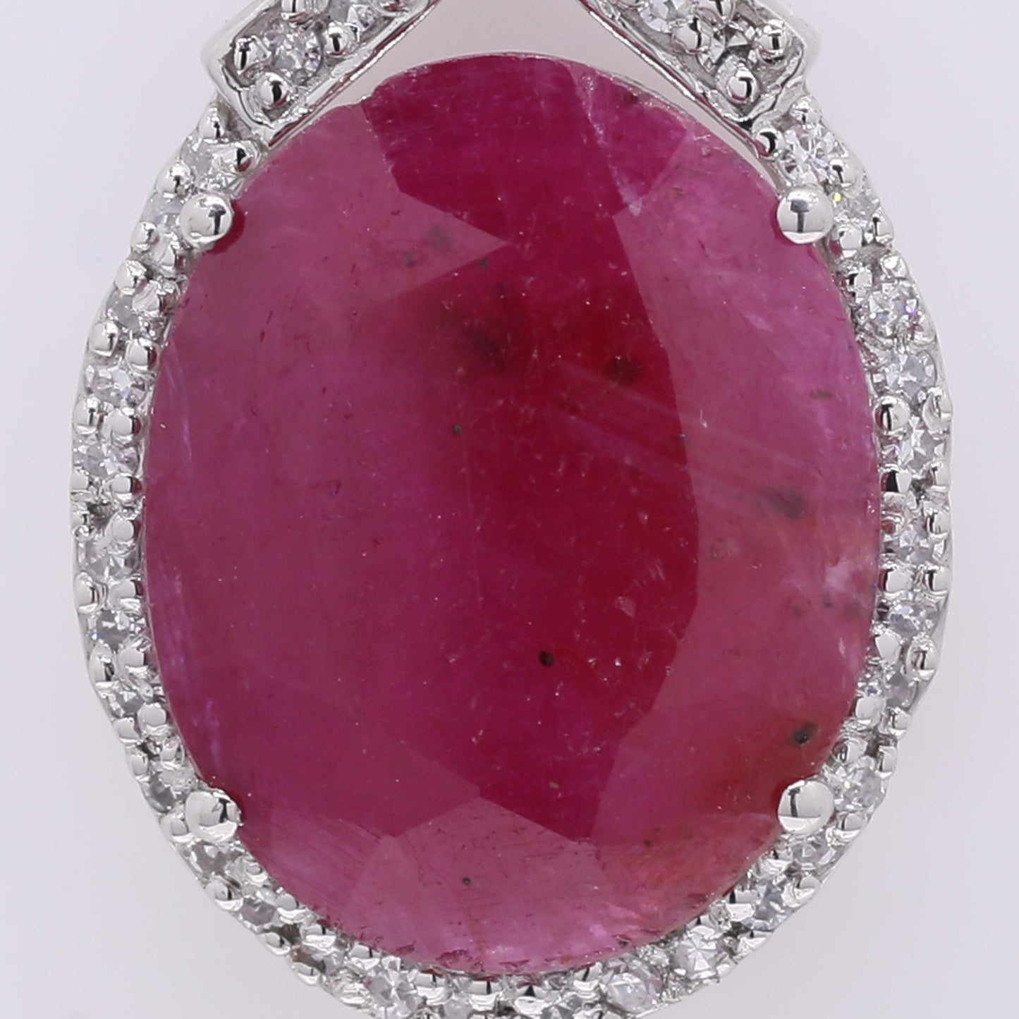 3.37 Ct Oval Mixed Cut Natural Ruby 950 Platinum Pendant