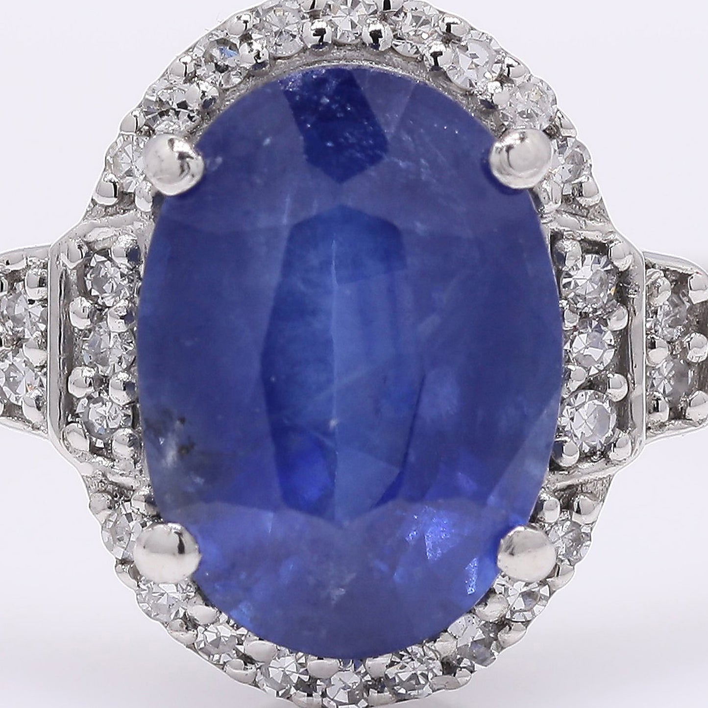 2.41 Ct Oval Mixed Cut Natural Sapphire 950 Platinum Ring