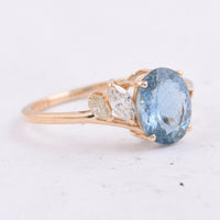 1.69 Ct Oval Natural Aquamarine 14K Gold Ring