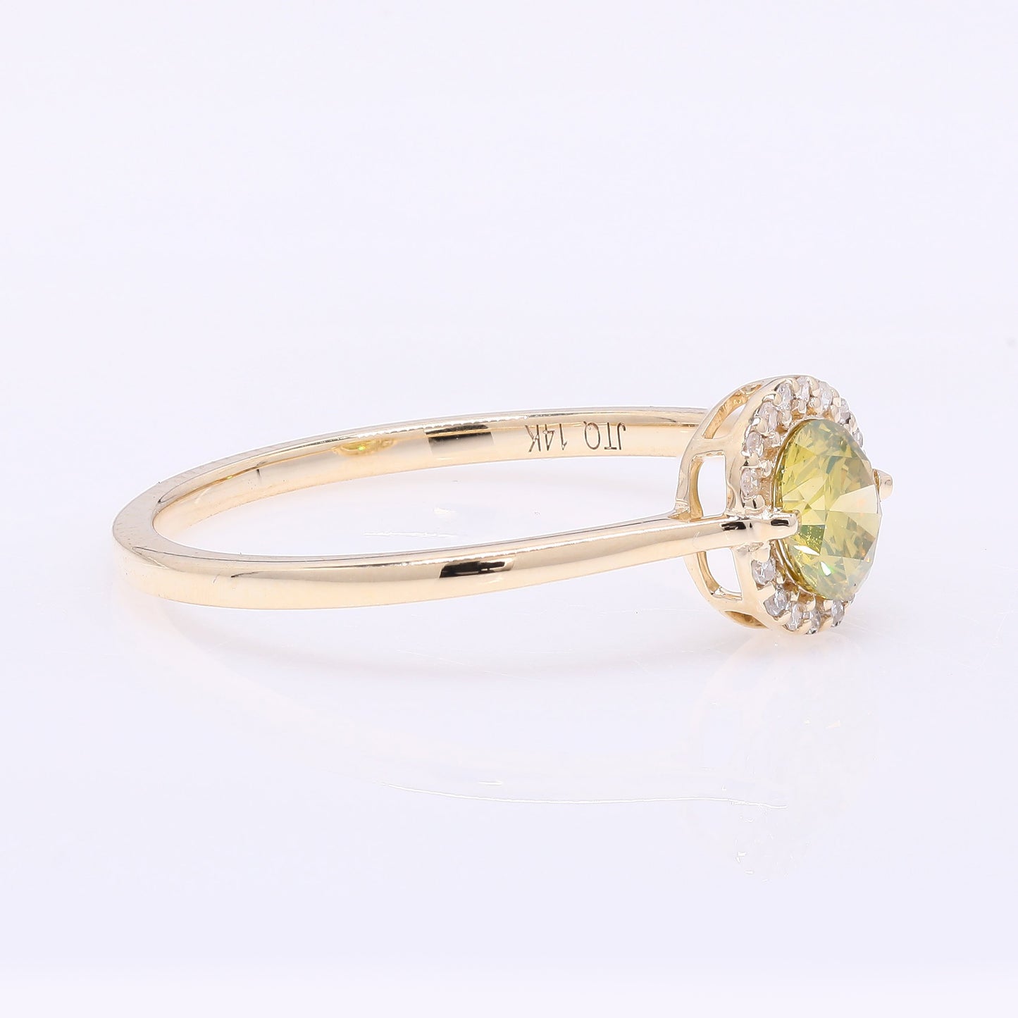 0.49 Ct Round Yellow Diamond 14K Gold Ring