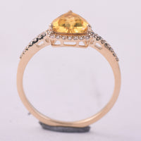0.77 Ct Trillion Br.Fire Opal 9K Gold Ring