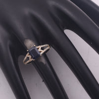 2.16 Ct Octagon Step Cut Natural Sapphire 14K Gold Ring