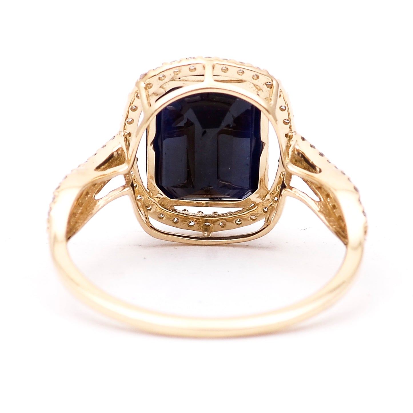 3.32 Ct Octagon Natural Sapphire 14K Gold Ring