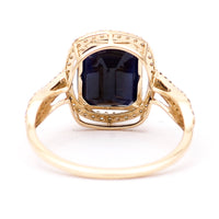 3.32 Ct Octagon Natural Sapphire 14K Gold Ring