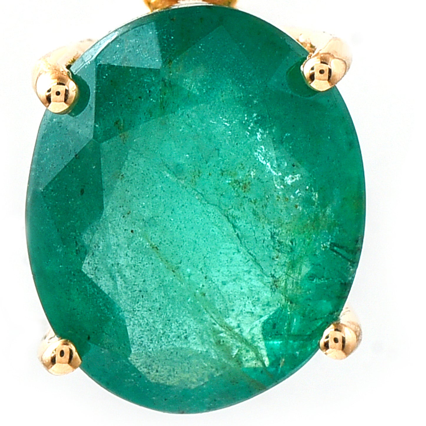 2.70 Ct Oval Emerald 14K Gold Pendant
