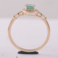 0.73 Ct Oval Emerald 9K Gold Ring