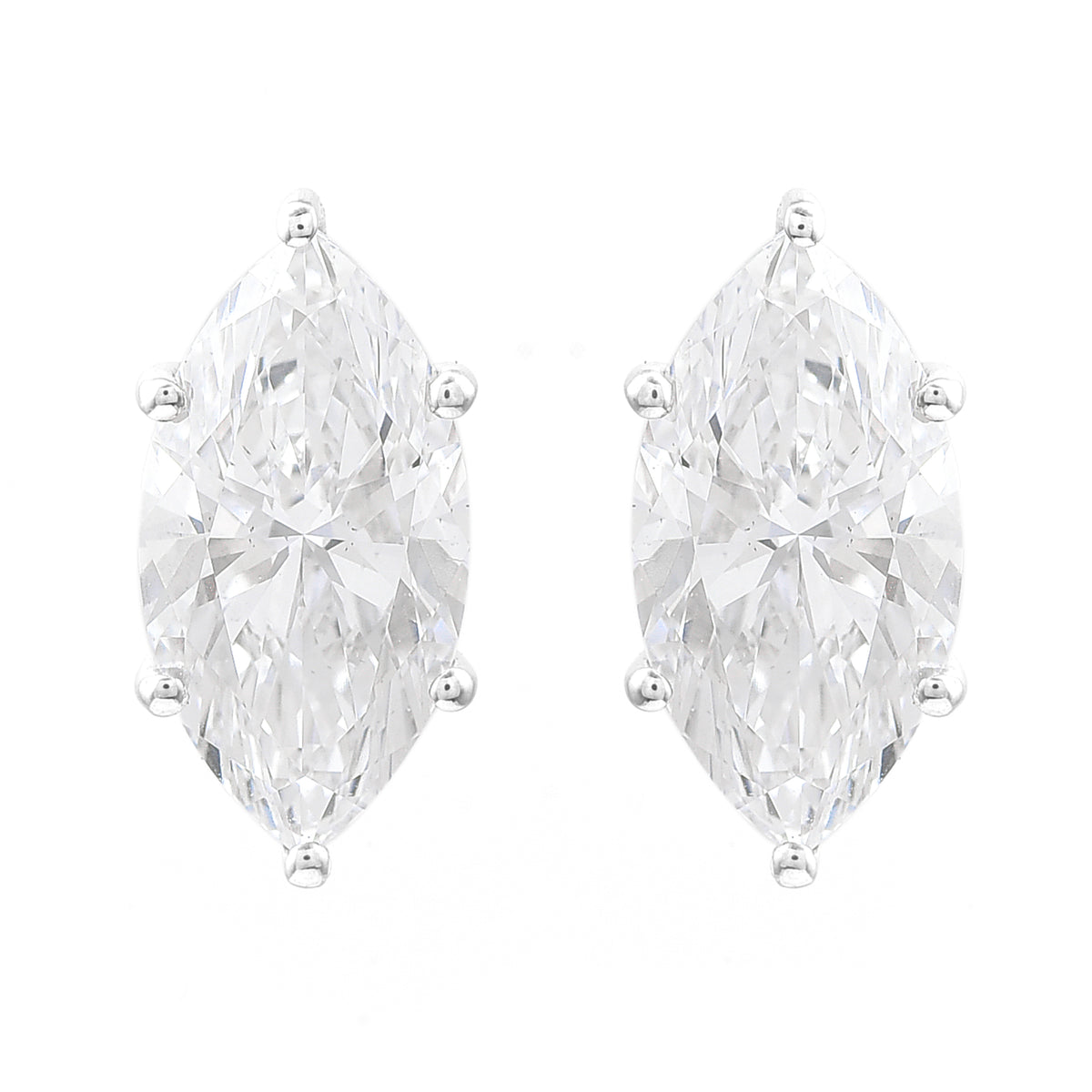 3.04 Carats Lab Grown Diamond 14K Gold Earrings