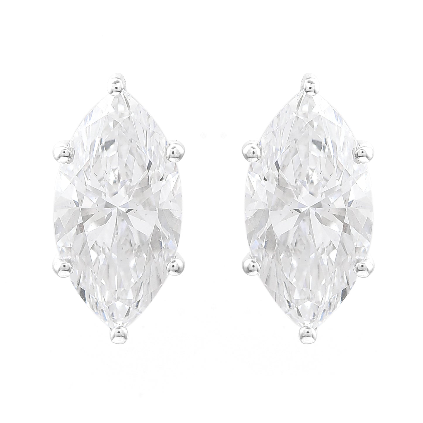 3.04 Carats Lab Grown Diamond 14K Gold Earrings