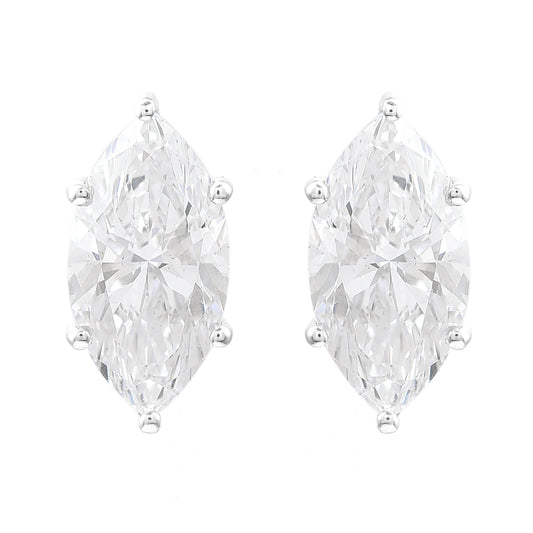 3.04 Carats Lab Grown Diamond 14K Gold Earrings