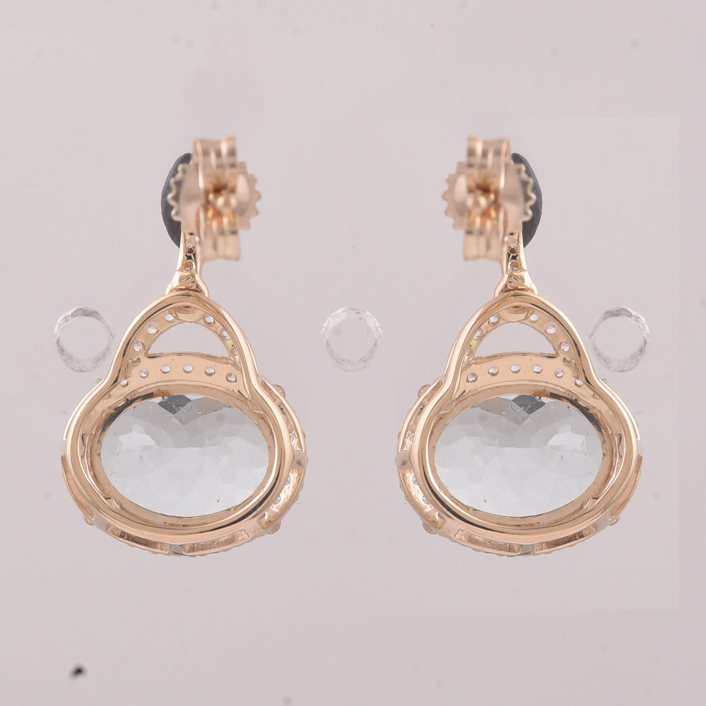 3.16 Ct Oval Aquamarine 9K Gold Earrings