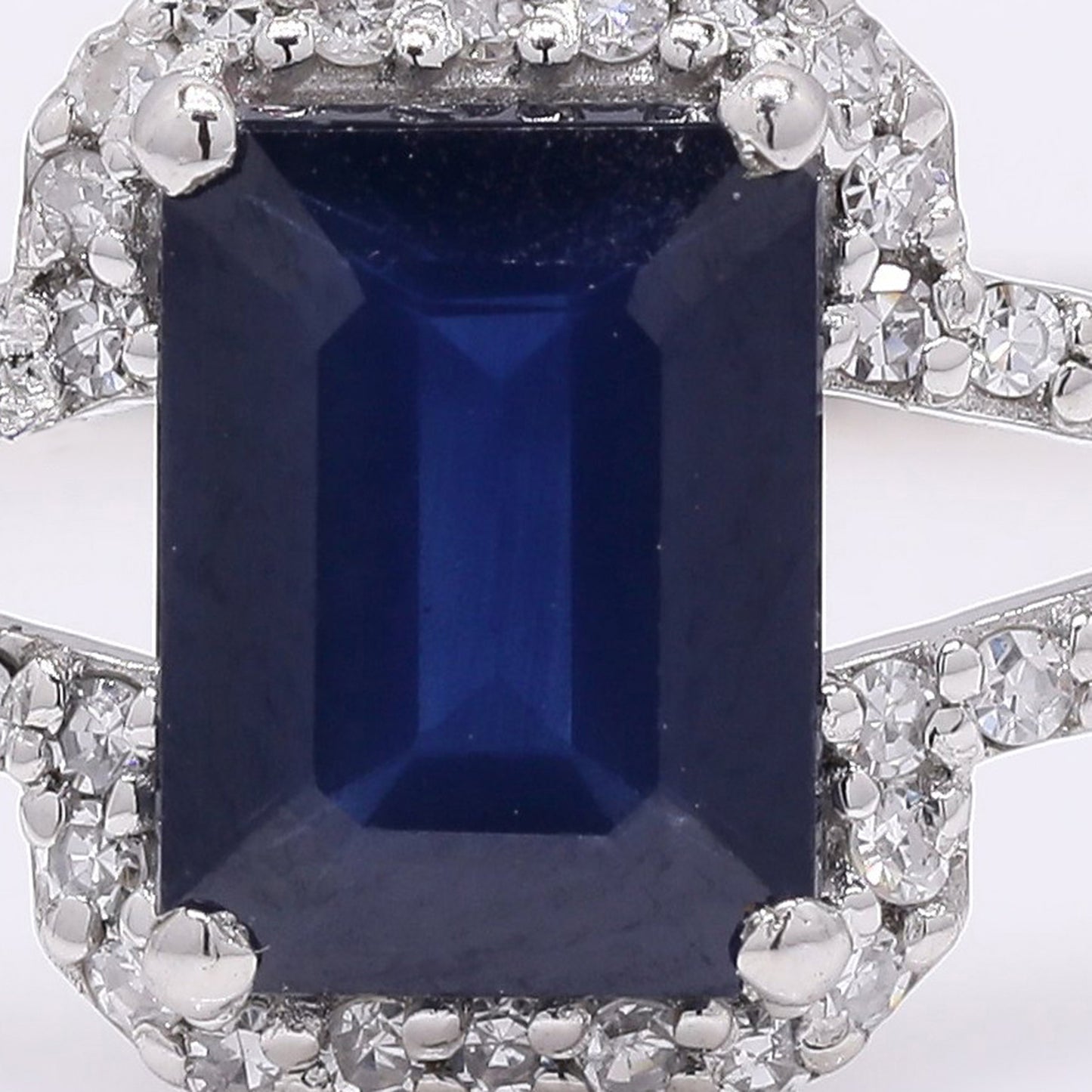 1.24 Ct Octagon Step Cut Natural Sapphire 950 Platinum Ring