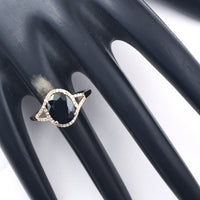 2.79 Ct Oval Mixed Cut Natural Sapphire 14K Gold Ring