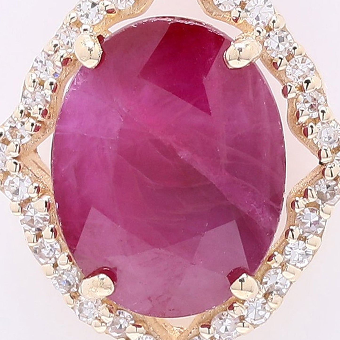 2.65 Ct Oval Mixed Cut Natural Ruby 14K Gold Pendant