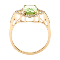 2.78 Ct Octagon Natural Eridot 14K Gold Ring