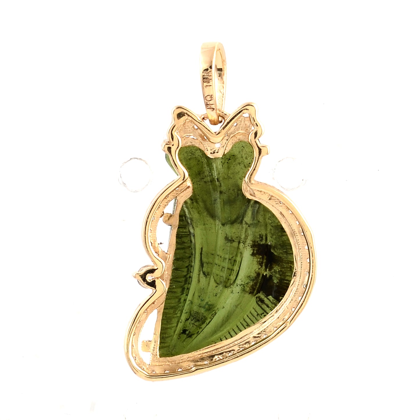 3.67 Ct Fancy Tourmaline 14K Gold Pendant