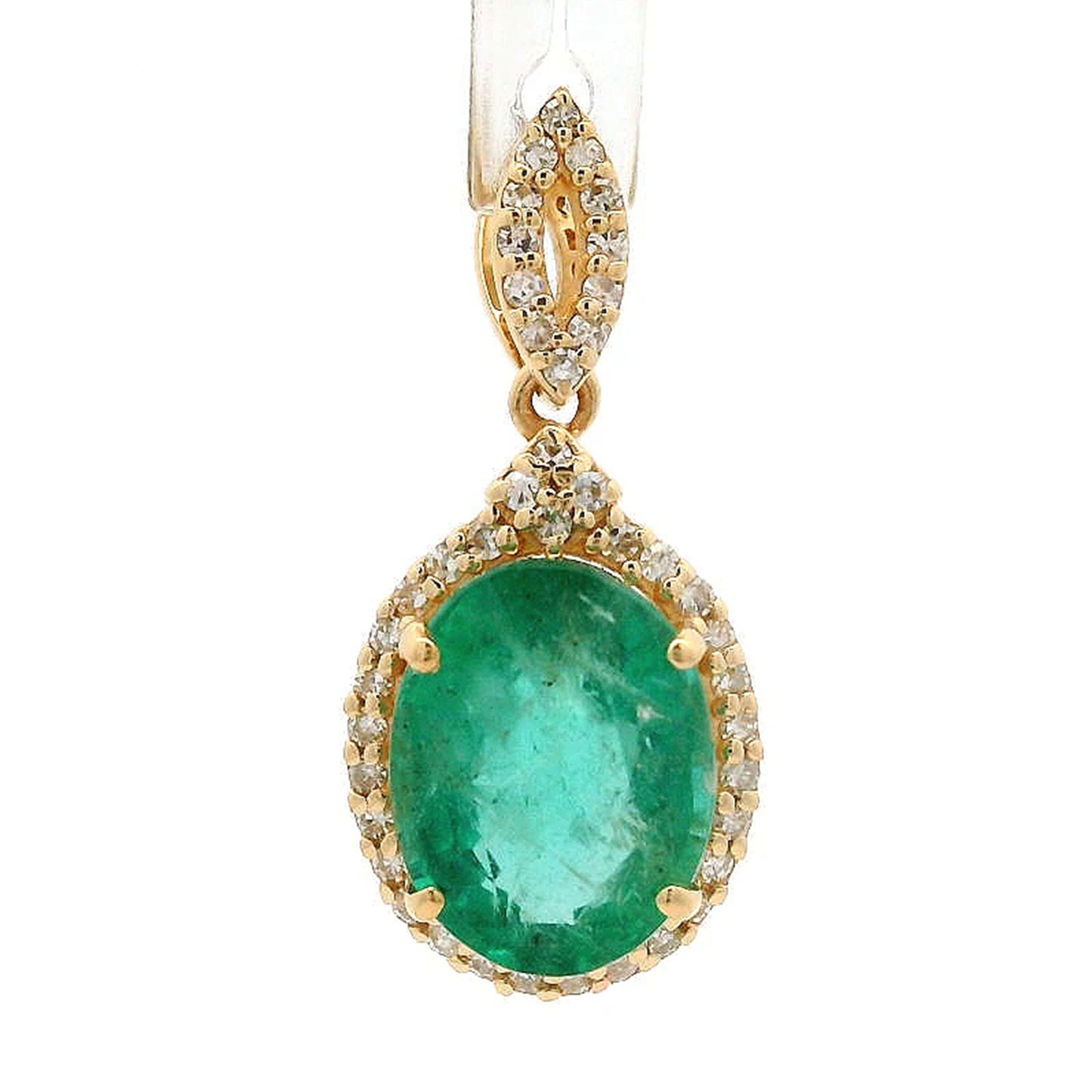 1.93 Ct Oval Emerald 14K Gold Pendant