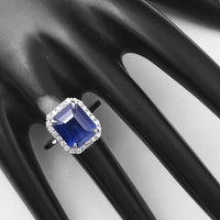 7.76 Ct Octagon Sapphire 950 Platinum Ring