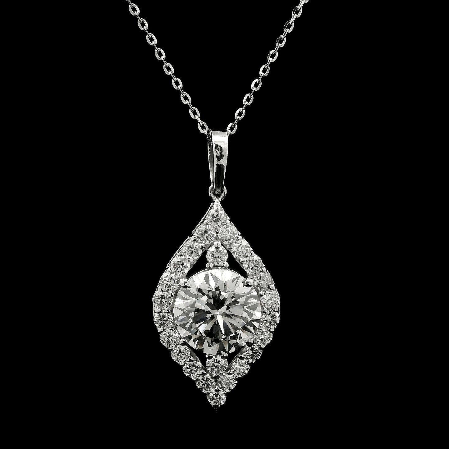 2.80 Carats Lab Grown Diamond 14K Gold Pendant