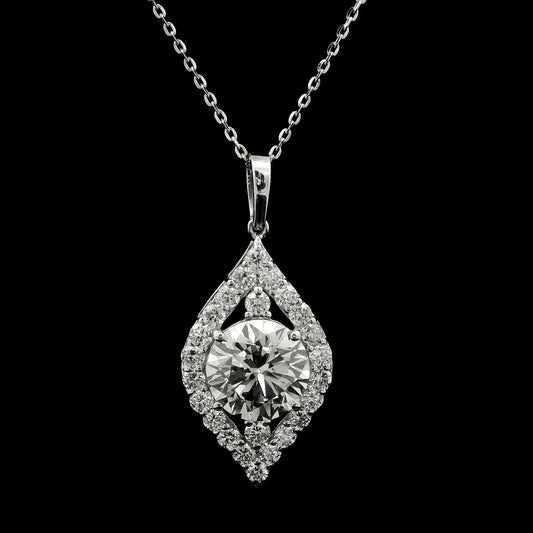 2.80 Carats Lab Grown Diamond 14K Gold Pendant