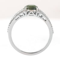 1.85 Ct Oval Mixed Cut Natural Green Sapphire 950 Platinum Ring