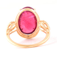 8.43 Ct Oval Cabochon Cut Natural Tourmaline 14K Gold Ring