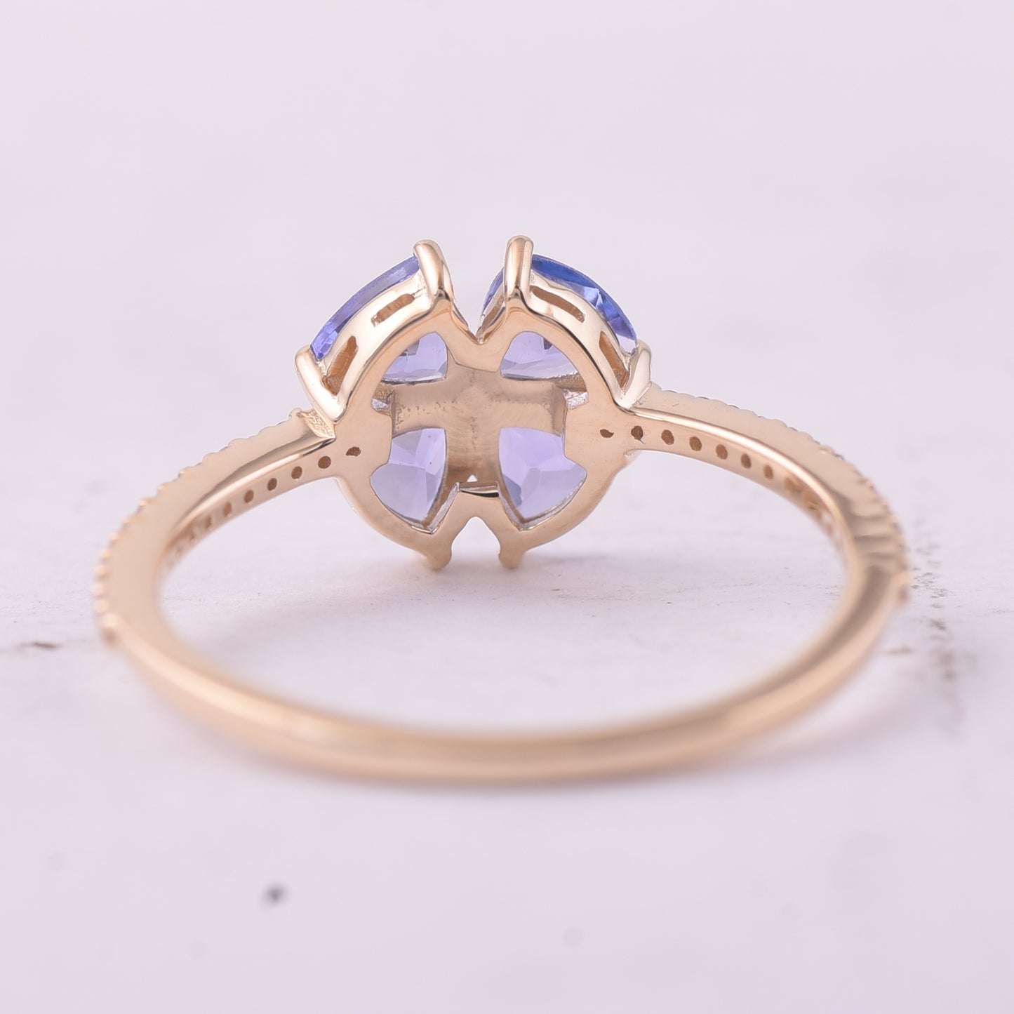 1.03 Ct Trillion Tanzanite 9K Gold Ring