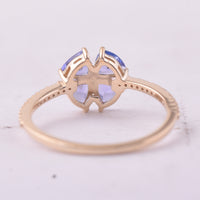 1.03 Ct Trillion Tanzanite 9K Gold Ring