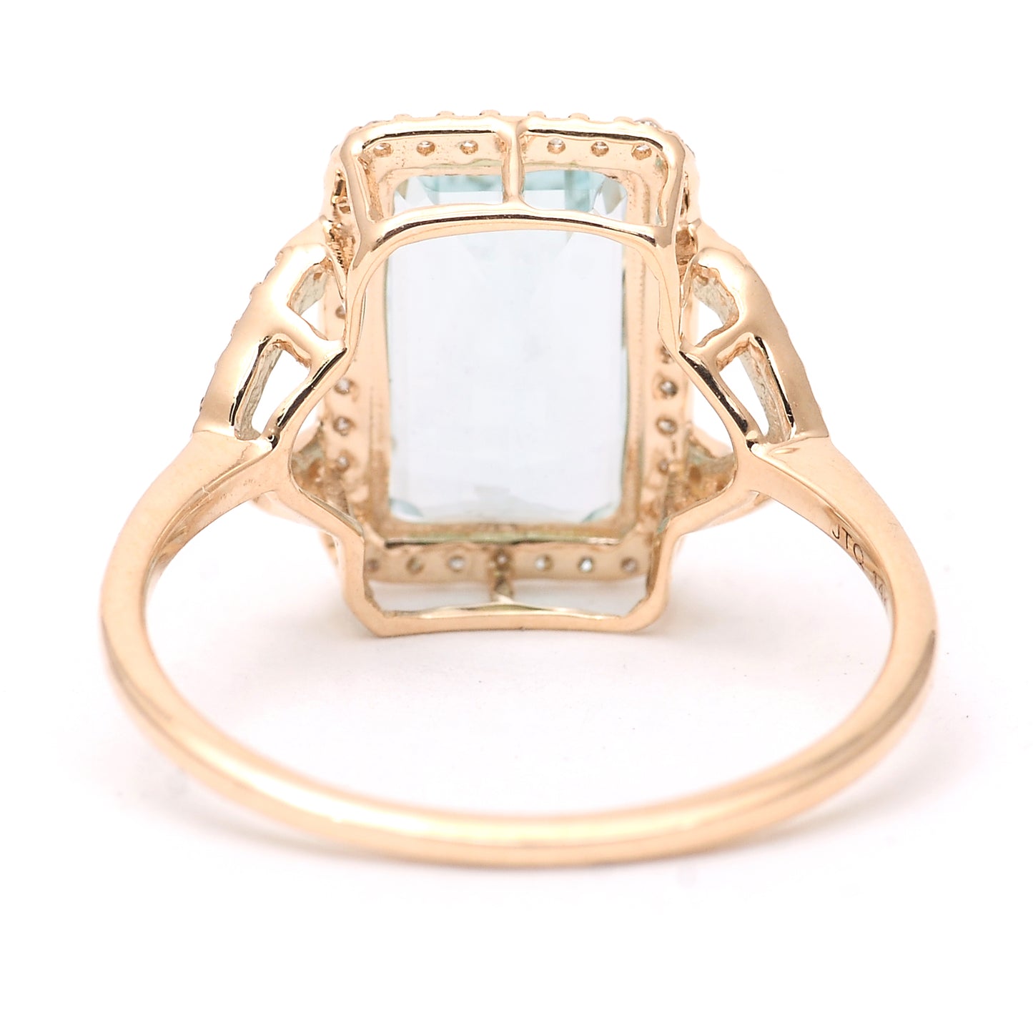 2.75 Ct Octagon Step Cut Natural Aquamarine 14K Gold Ring