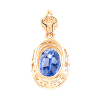 2.05 Ct Oval Mixed Cut Natural Sapphire 14K Gold Pendant