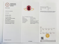 3.49 Ct Oval Ruby 18K Gold Ring