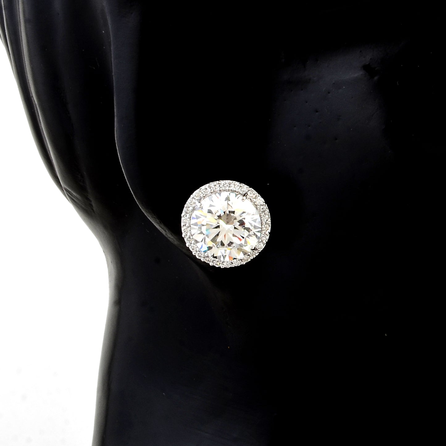 8.89 Carats Lab Grown Diamond 14K Gold Earrings
