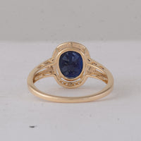 2.61 Ct Oval Sapphire 9K Gold Ring