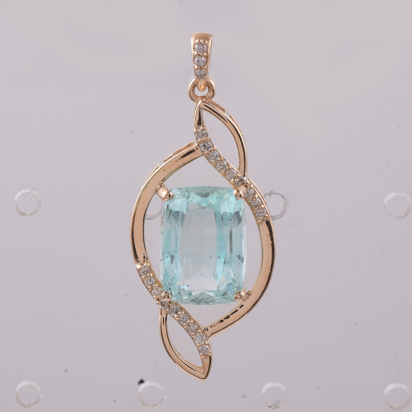4.18 Ct Cushion Natural Emerald 14K Gold Pendant