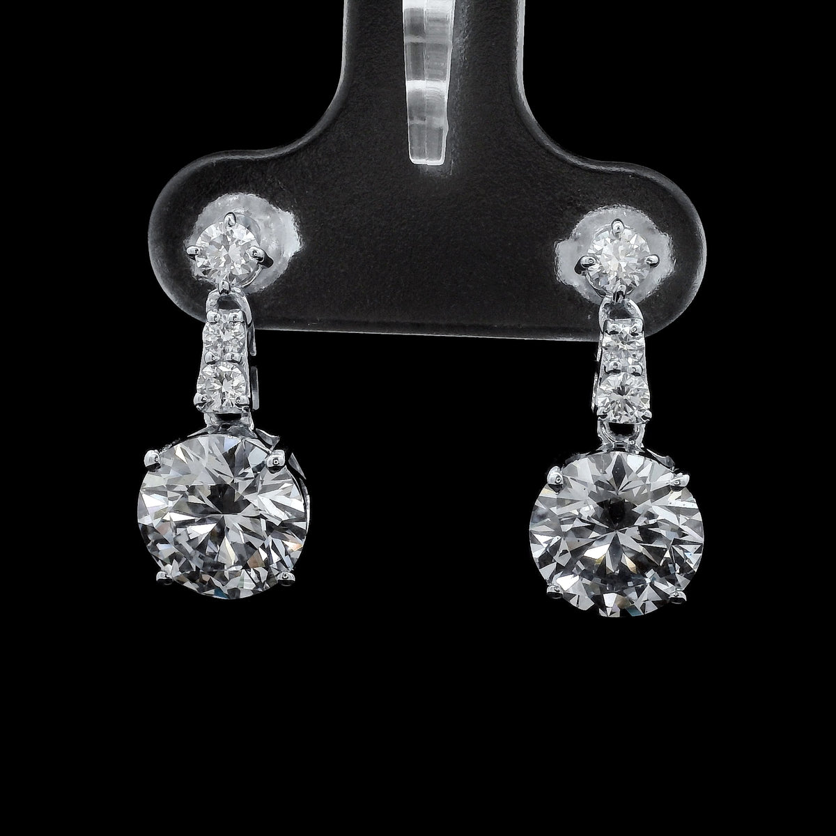 3.41 Carats Lab Grown Diamond 14K Gold Earrings