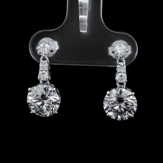 3.41 Carats Lab Grown Diamond 14K Gold Earrings