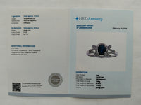 1.30 Ct Oval Mixed Cut Natural Sapphire 950 Platinum Ring