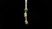 1.14 Ct Oval, Round Natural Emerald 14K Gold Pendant